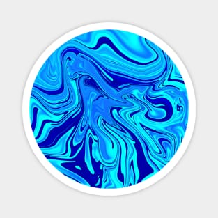 Light and Dark Blue Digital Fluid Art Magnet